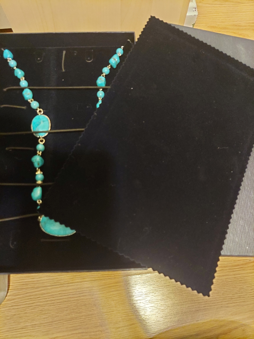 Stauer Turquoise Beaded Necklace with Oval Stone Accents - Blue - Picture 3 of 13